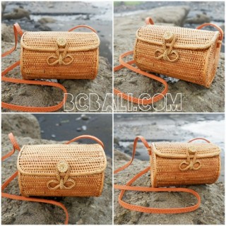 cylinder bag ata grass handwoven balinese handmade design